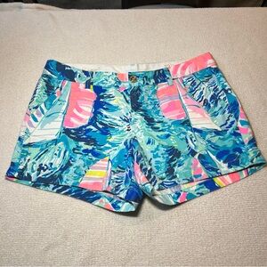 Lilly Pulitzer Callahan Blue and Pink Patterned Shorts Size 12 5” inseam
